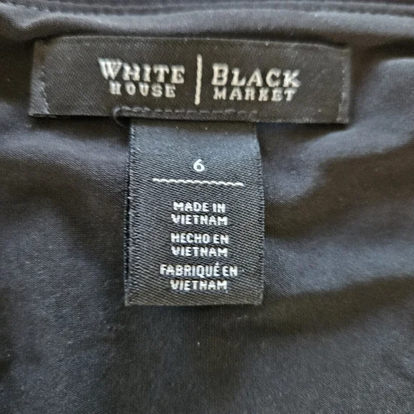 White House Black Market WBHM Faux Wrap Dress Geometric Design Size 6 - Picture 6 of 13